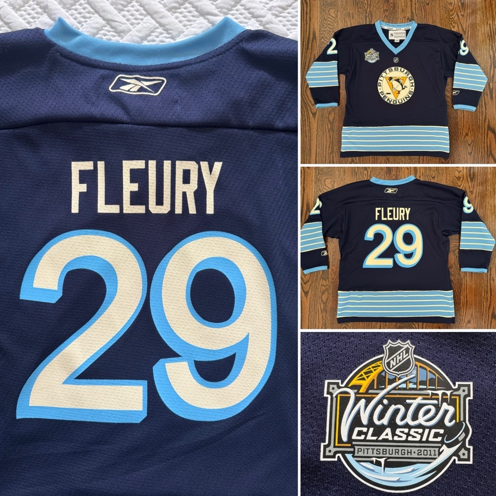 Reebok Pittsburgh Penguins 2011 Winter Classic NHL Fleury #29 Jersey Youth L/XL